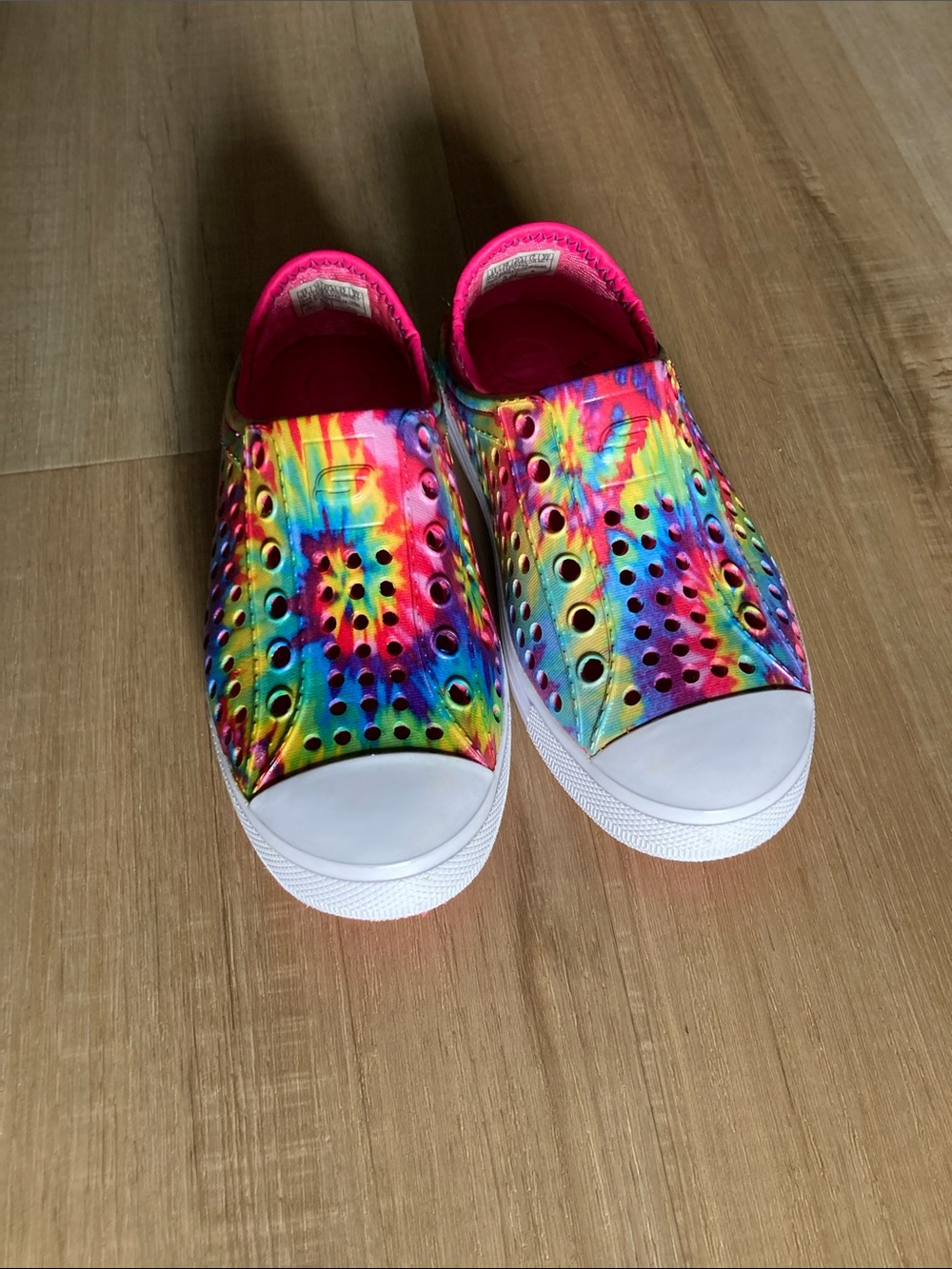 Sketchers Foamies Rainbow Tie Dye kids Shoes